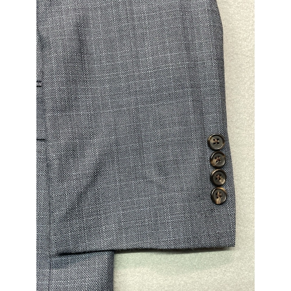 Ralph Lauren Silk Blazer Jacket 46R Wool Blue Plaid Single Breasted Vented EUC - Picture 3 of 14